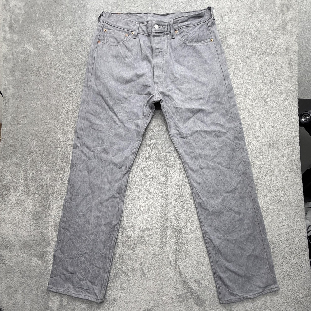 Levi's‎ 501 Jeans Mens Measured 36x31 Gray Straight Cotton Button Fly